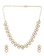 VOJ Gold Plated Geometric Shaped Ad Jewellery Set | Grocsy