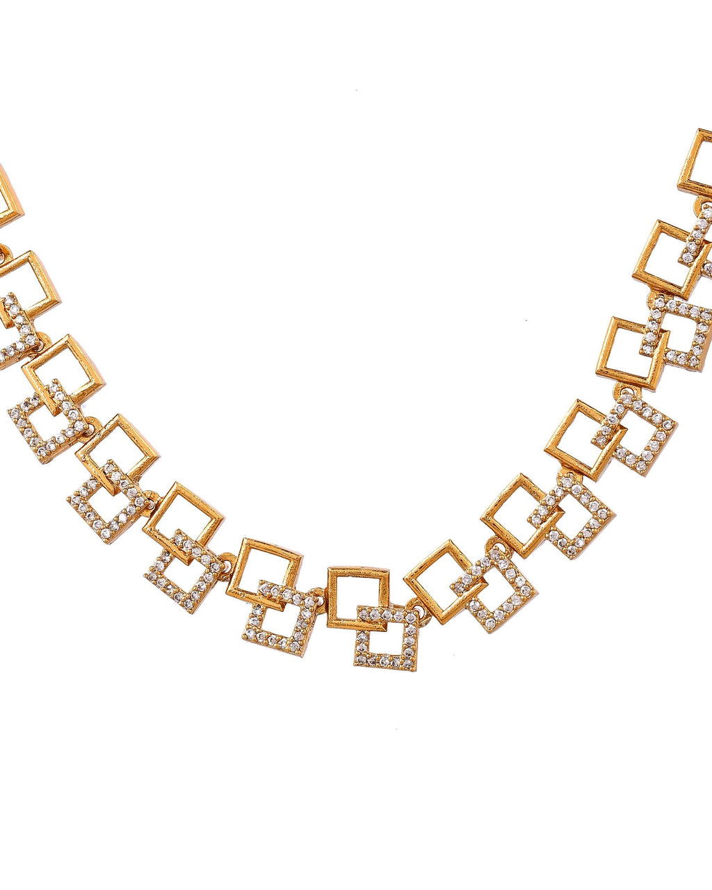 VOJ Gold Plated Geometric Shaped Ad Jewellery Set | Grocsy