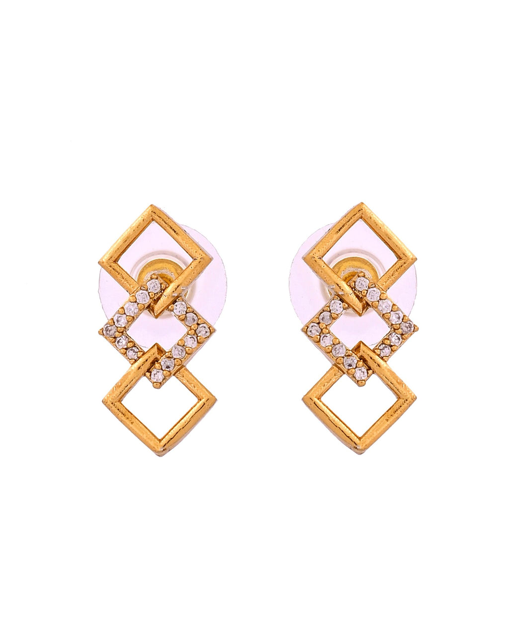 VOJ Gold Plated Geometric Shaped Ad Jewellery Set | Grocsy
