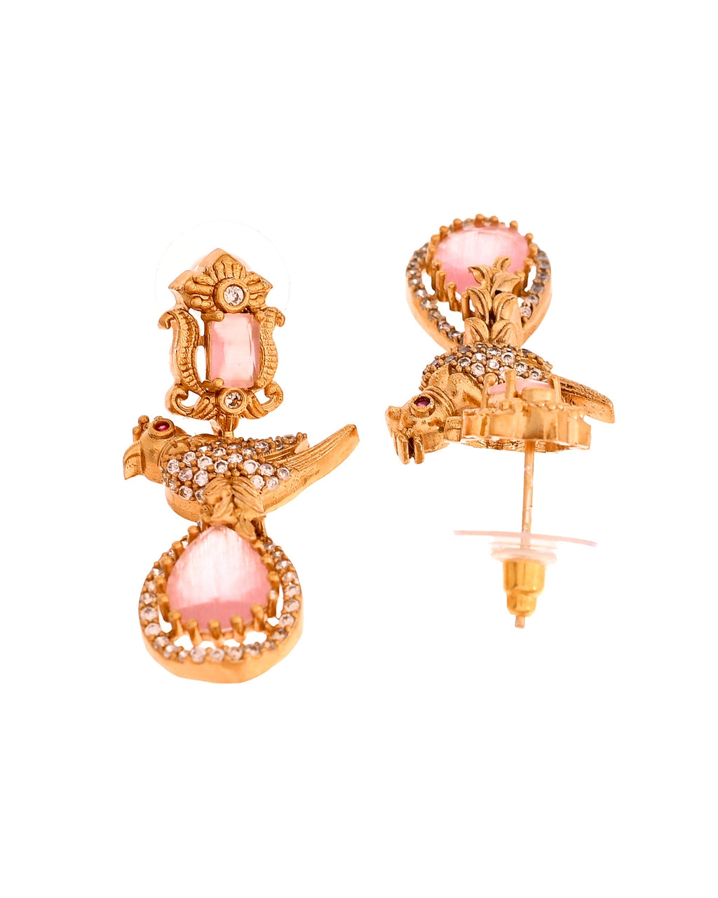 VOJ Gold Plated Bird Shaped Designer Ad Necklace Set | Grocsy