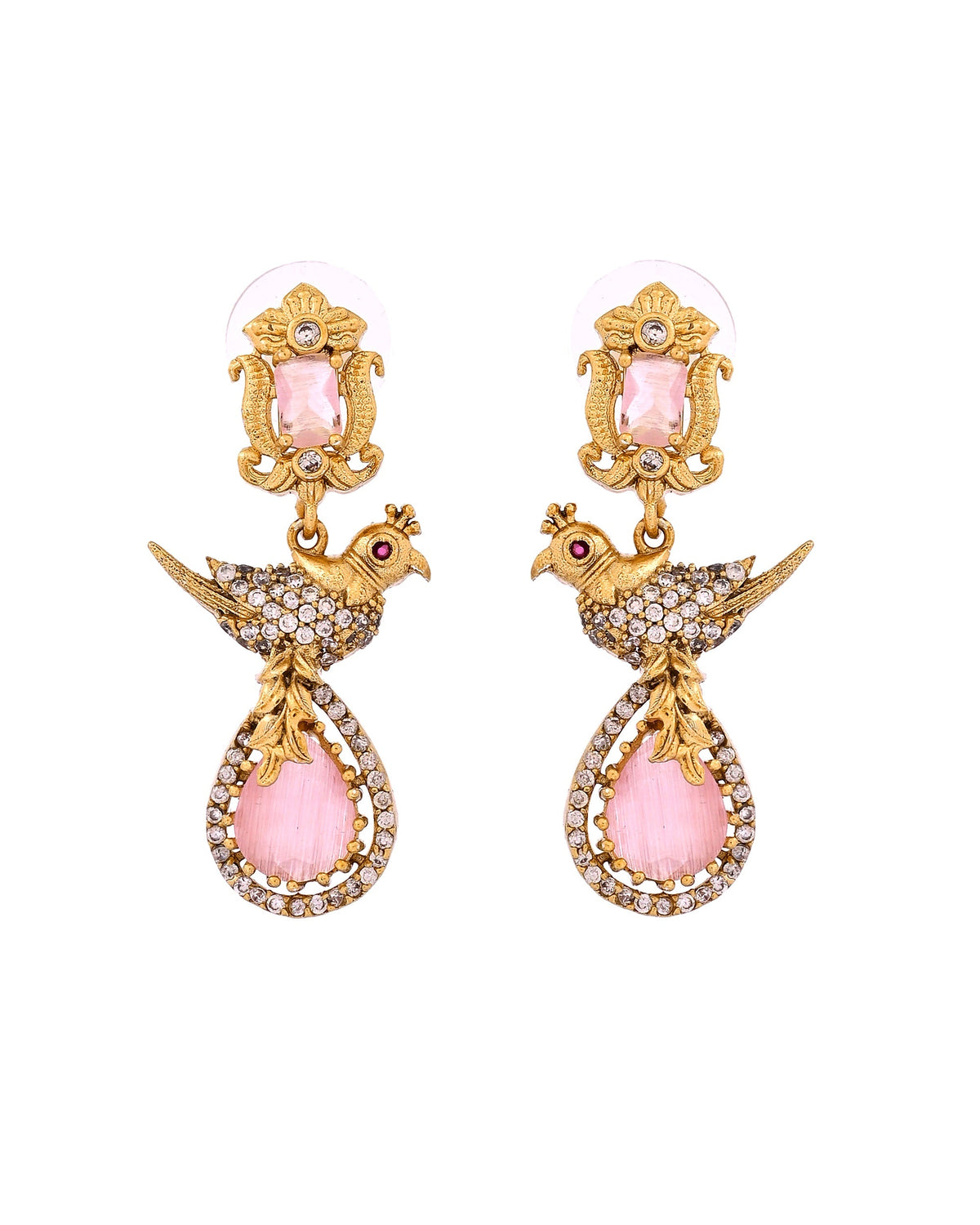 VOJ Gold Plated Bird Shaped Designer Ad Necklace Set | Grocsy
