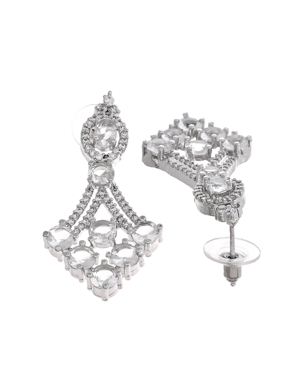 VOJ Silver Plated Ad Stone Studded Necklace Set | Grocsy