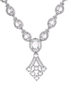 VOJ Silver Plated Ad Stone Studded Necklace Set | Grocsy