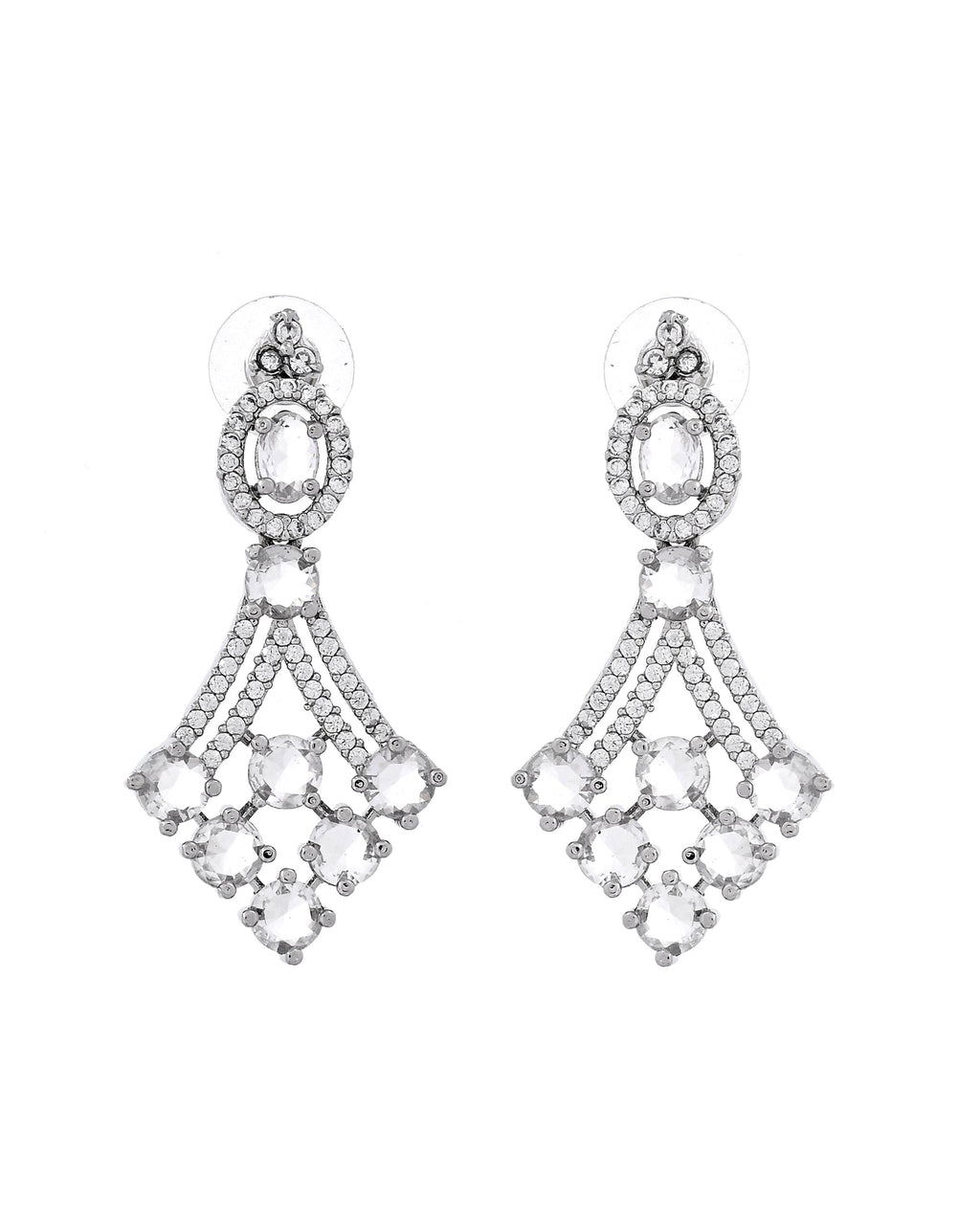 VOJ Silver Plated Ad Stone Studded Necklace Set | Grocsy