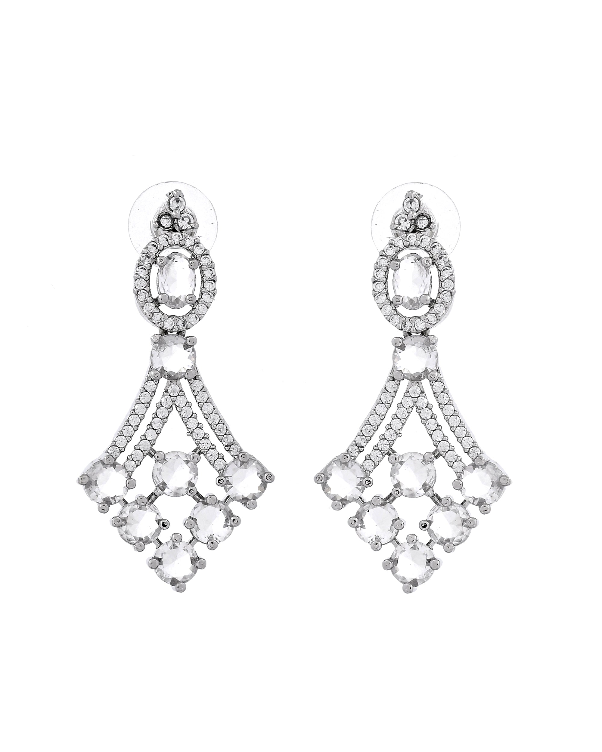 VOJ Silver Plated Ad Stone Studded Necklace Set | Grocsy