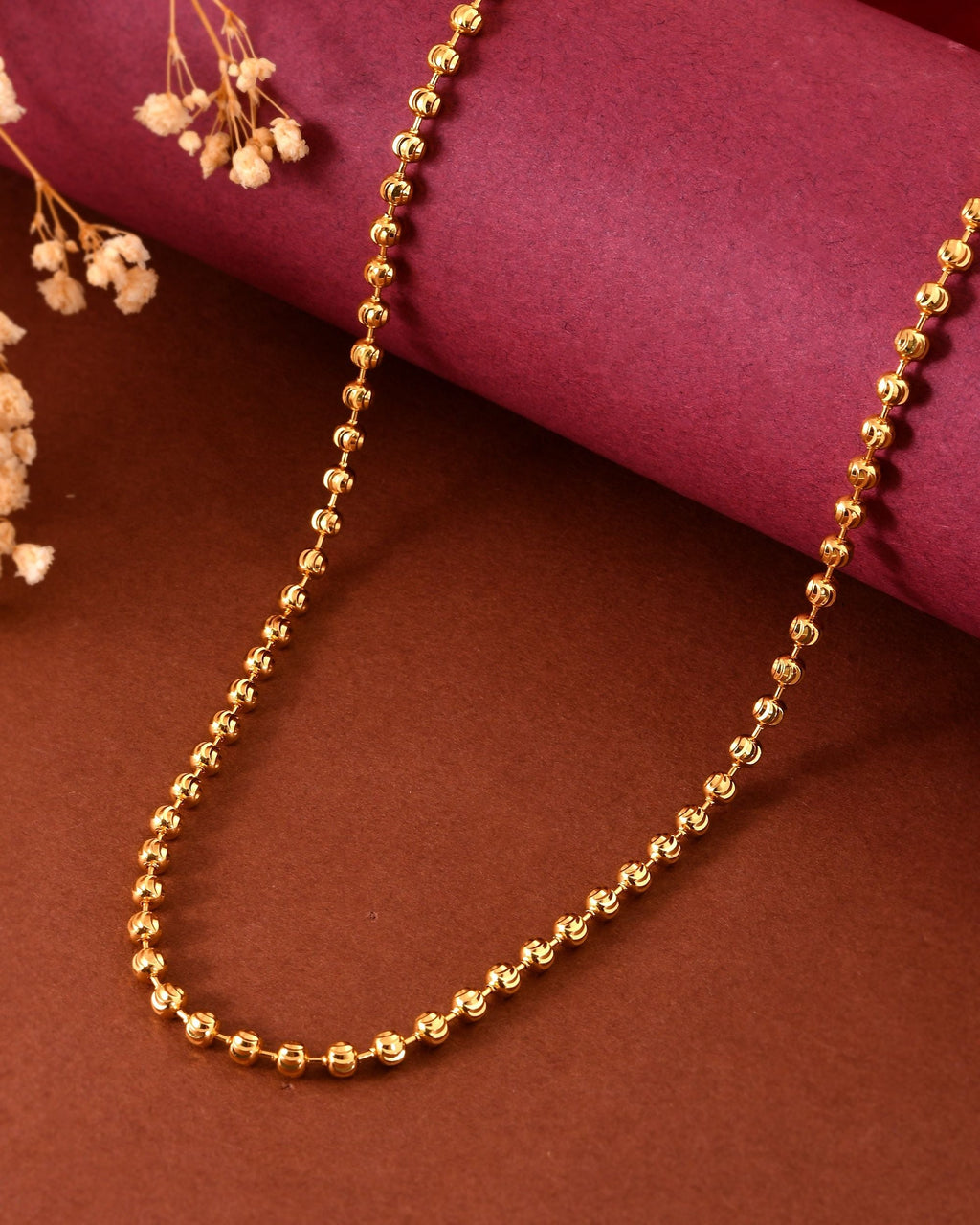 VOJ Gold Plated Designed Dotted Chain For Men | Grocsy