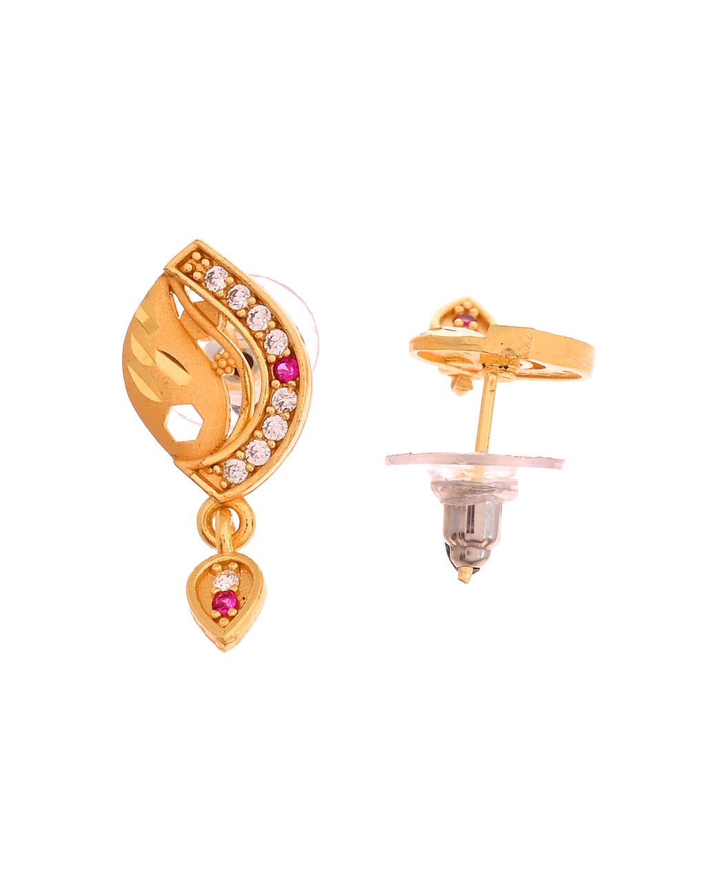VOJ Gold Plated Simple Chain With Pendant And Earrings Set | Grocsy