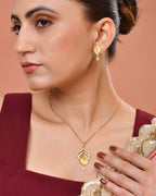 VOJ Gold Plated Teardrop Shaped Chain Set | Grocsy