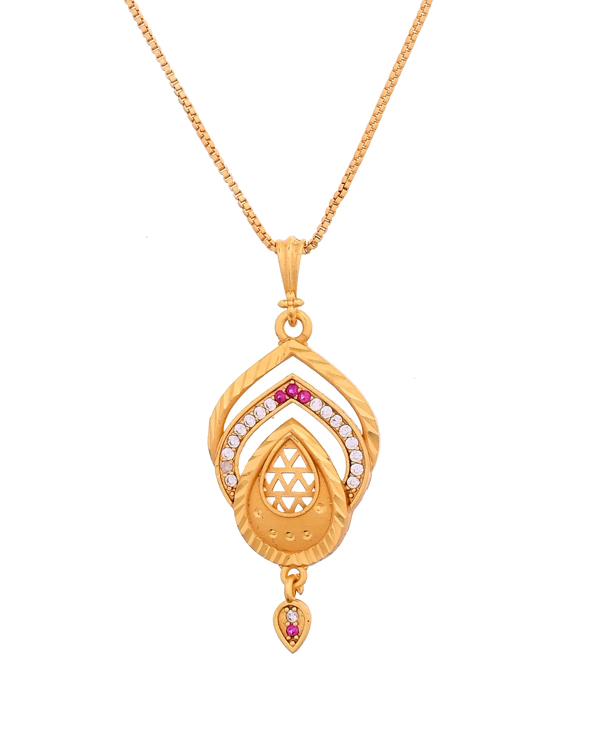 VOJ Gold Plated Teardrop Shaped Chain Set | Grocsy
