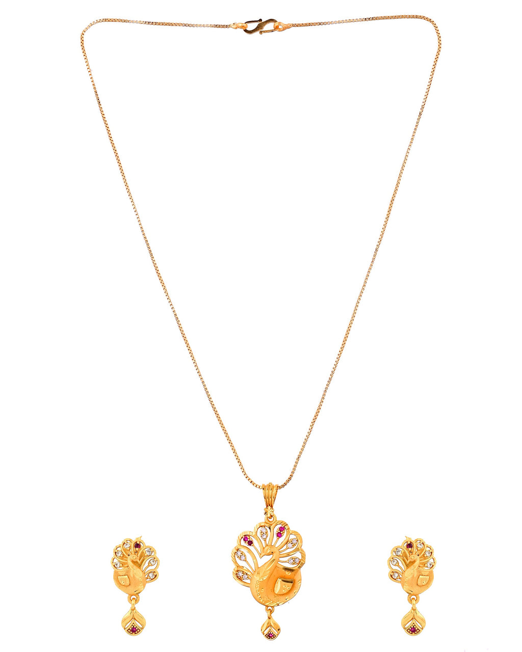VOJ Gold Plated Peacock Shaped Chain Set | Grocsy
