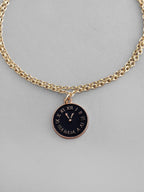 VOJ Gold-Polished Black Clock Charm Bracelet | Grocsy