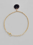 VOJ Gold-Polished Black Clock Charm Bracelet | Grocsy