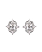 VOJ Silver Plated Rectangular Stone Studded Ad Chain Set | Grocsy