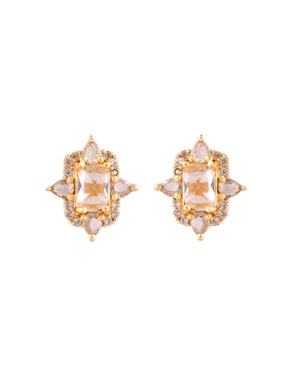 VOJ Gold Toned Rectangular Shaped Ad Chain Set | Grocsy