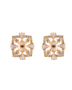 VOJ Gold Toned Circular Shaped Designer Cz Stone Studded Chain Set | Grocsy