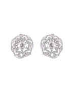 VOJ Silver Plated Circular Stone Studded Sun Shaped Ad Pendant With Chain Set | Grocsy