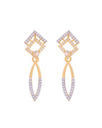 VOJ Gold Plated Ad Studded Square And Leaf Shaped Necklace Set | Grocsy