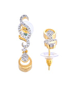 VOJ Gold Plated Designer Necklace With Earrings Ad Jewellery Set | Grocsy