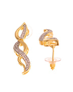 VOJ Gold Plated Waved Design Elegant Ad Jewellery Set | Grocsy