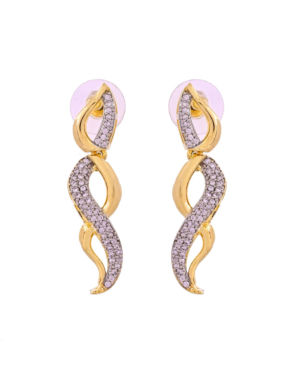 VOJ Gold Plated Waved Design Elegant Ad Jewellery Set | Grocsy
