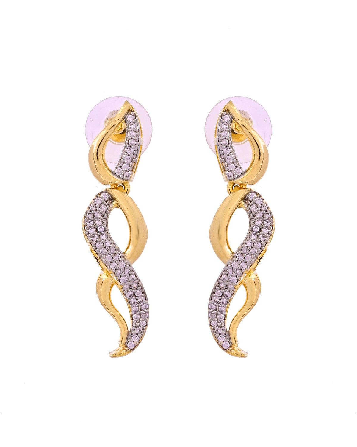 VOJ Gold Plated Waved Design Elegant Ad Jewellery Set | Grocsy