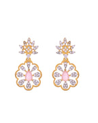 VOJ Gold Plated Lead Designed With Baby Pink Stone Ad Jewellery Set | Grocsy