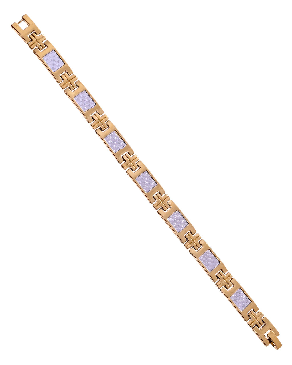 VOJ Dual Toned Square Design Men Bracelet | Grocsy