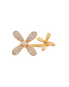 VOJ Gold Toned Floral Designed Adjustable Ring With Ad Stones | Grocsy