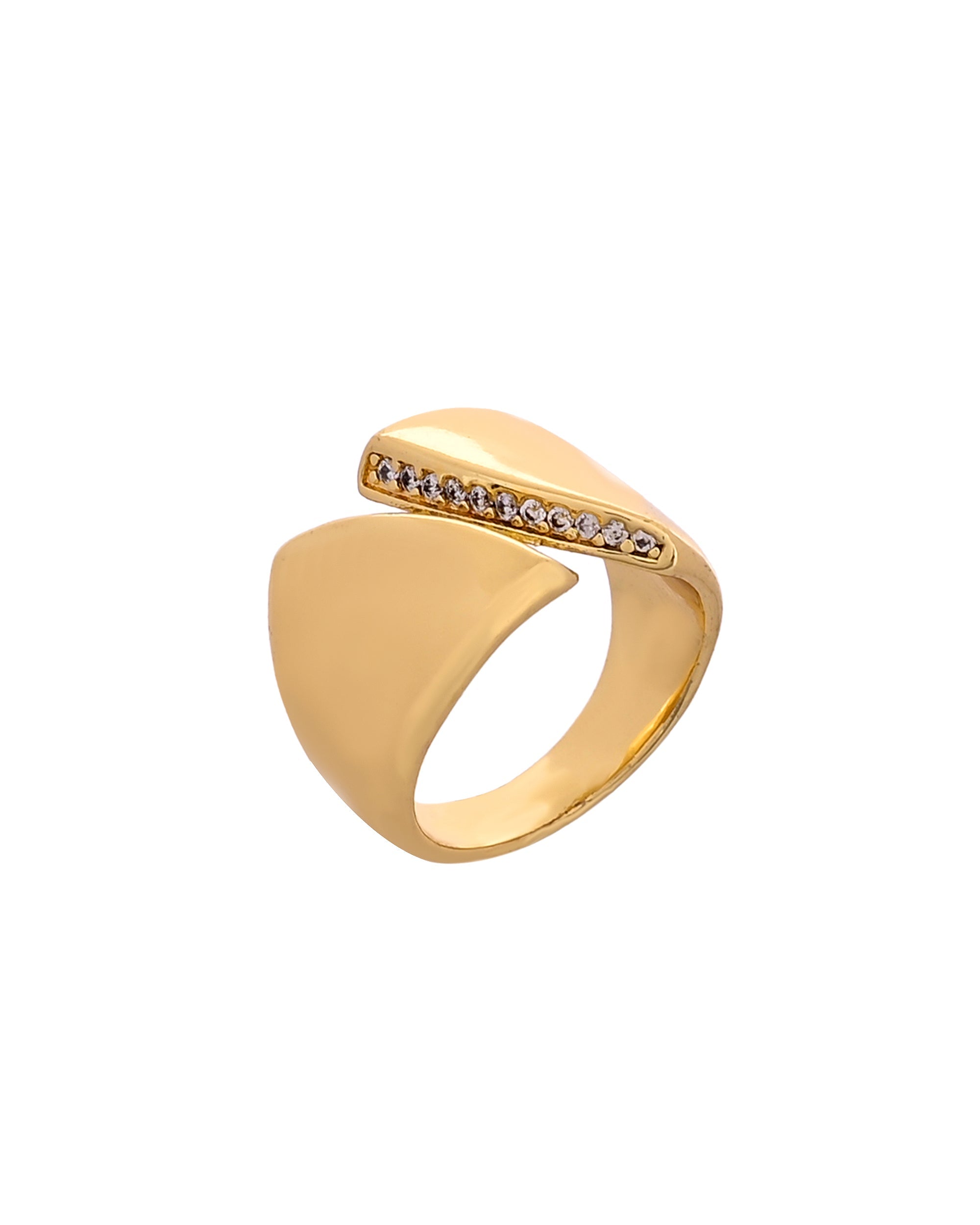 VOJ Gold Plated Adjustable Ring For Women | Grocsy
