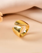 VOJ Gold Plated Adjustable Ring For Women | Grocsy