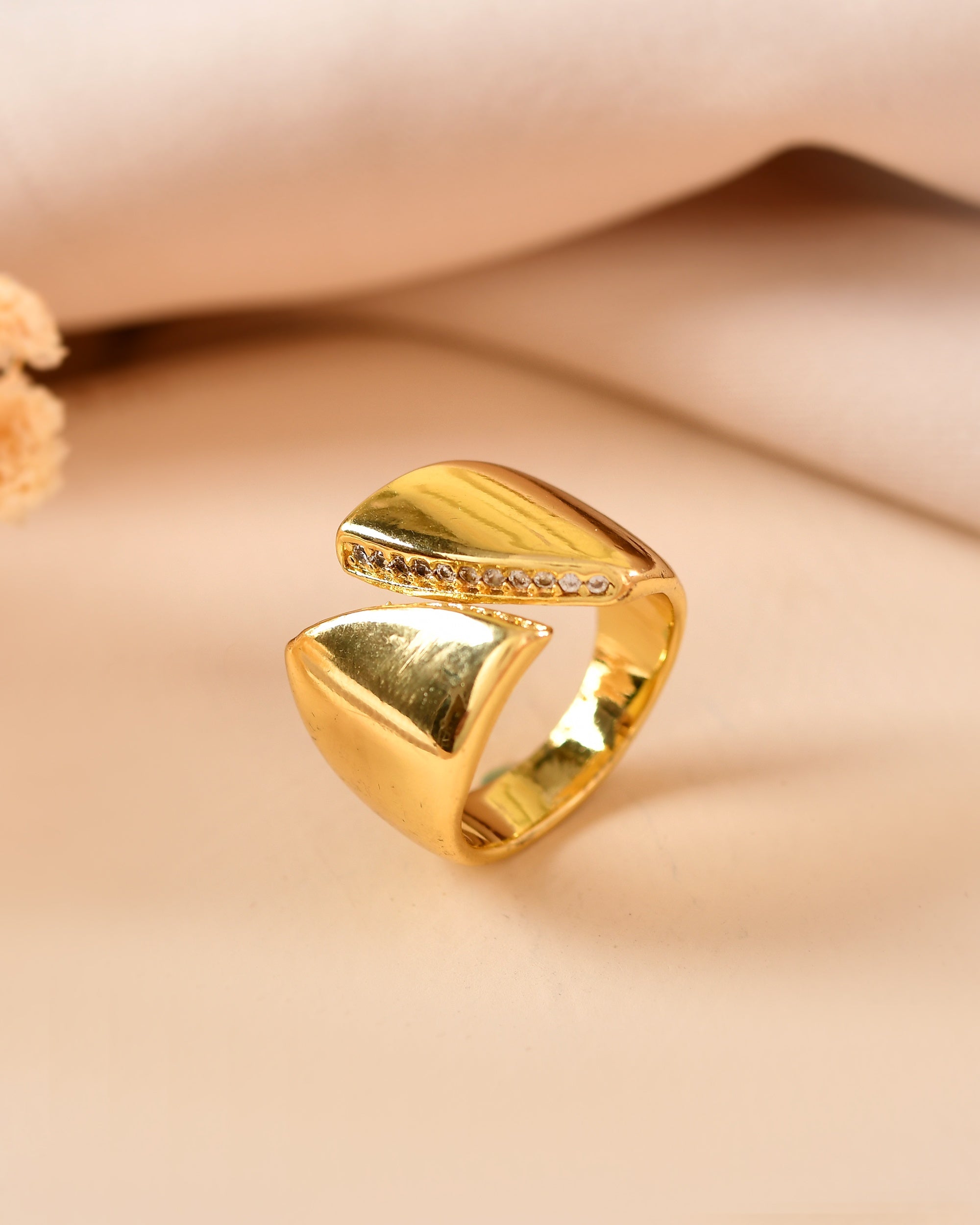 VOJ Gold Plated Adjustable Ring For Women | Grocsy