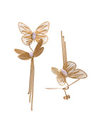 VOJ Gold Toned Butterfly Designed Studs Earrings | Grocsy