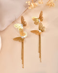 VOJ Gold Toned Butterfly Designed Studs Earrings | Grocsy