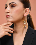 VOJ Gold Toned Floral Design With Tassel Drop Earrings | Grocsy