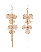 VOJ Gold Toned Floral Design With Tassel Drop Earrings | Grocsy