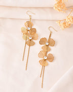 VOJ Gold Toned Floral Design With Tassel Drop Earrings | Grocsy