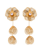 VOJ Gold Toned Floral Designed Studs Earrings | Grocsy