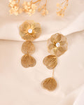 VOJ Gold Toned Floral Designed Studs Earrings | Grocsy