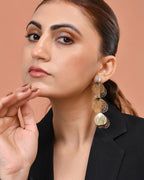 VOJ Gold Toned Leaf Designed Studs Earrings | Grocsy