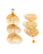 VOJ Gold Toned Leaf Designed Studs Earrings | Grocsy