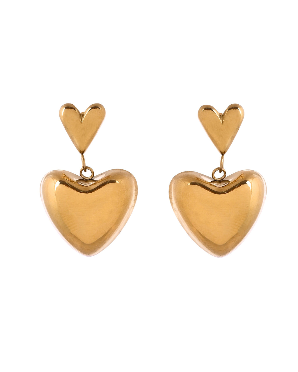 VOJ Gold Plated Heart Shaped Studs Earrings | Grocsy