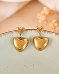 VOJ Gold Plated Heart Shaped Studs Earrings | Grocsy