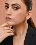 VOJ Silver Plated Heart Shaped Hoop Earrings | Grocsy