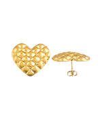 VOJ Gold Plated Heart Designed Studs Earrings | Grocsy