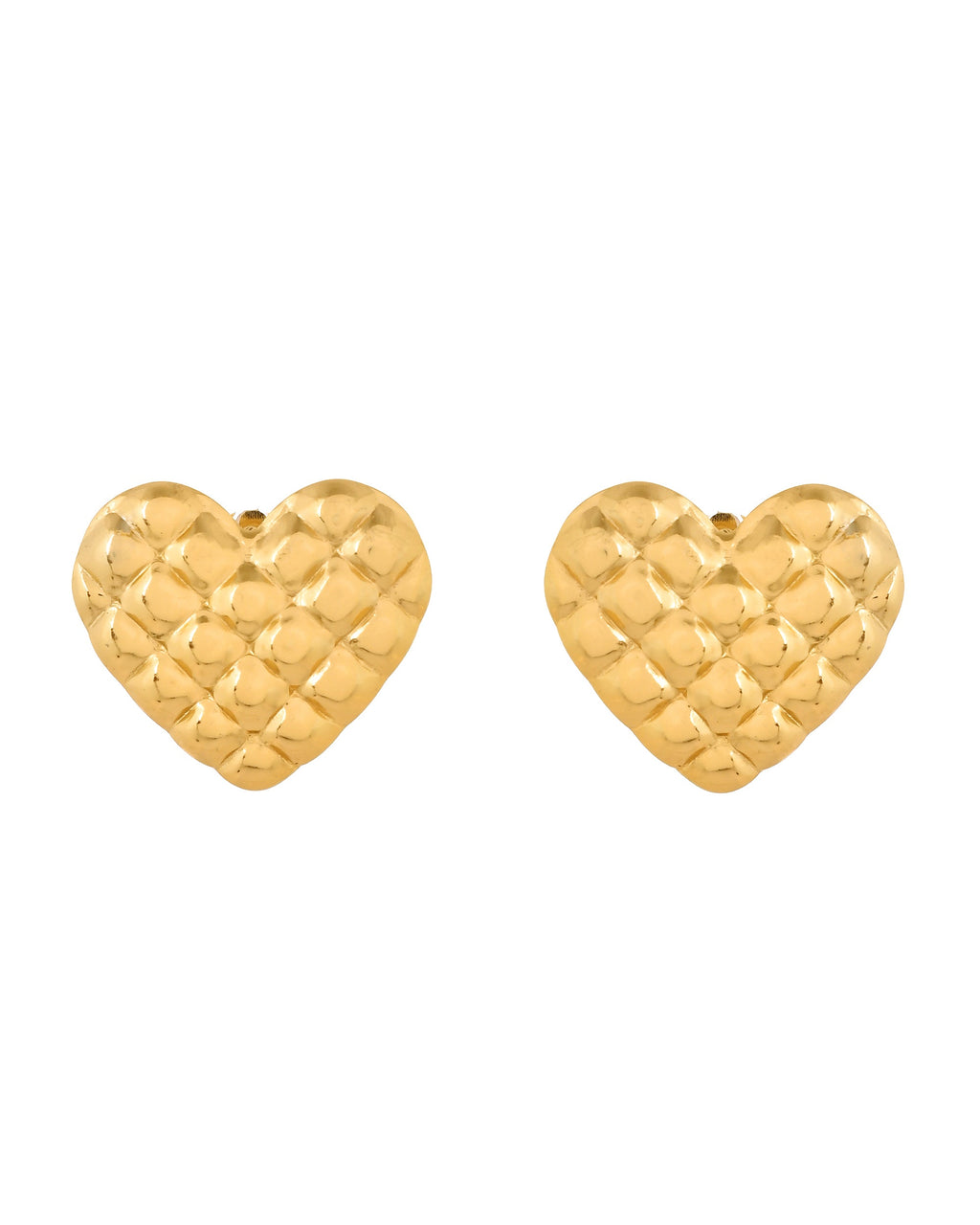 VOJ Gold Plated Heart Designed Studs Earrings | Grocsy
