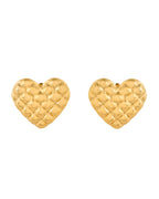 VOJ Gold Plated Heart Designed Studs Earrings | Grocsy