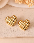 VOJ Gold Plated Heart Designed Studs Earrings | Grocsy