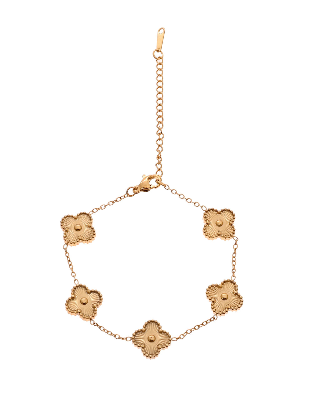 VOJ Gold Plated Floral Design Chain With Earrings And Bracelet Set | Grocsy