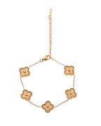 VOJ Gold Plated Floral Design Chain With Earrings And Bracelet Set | Grocsy