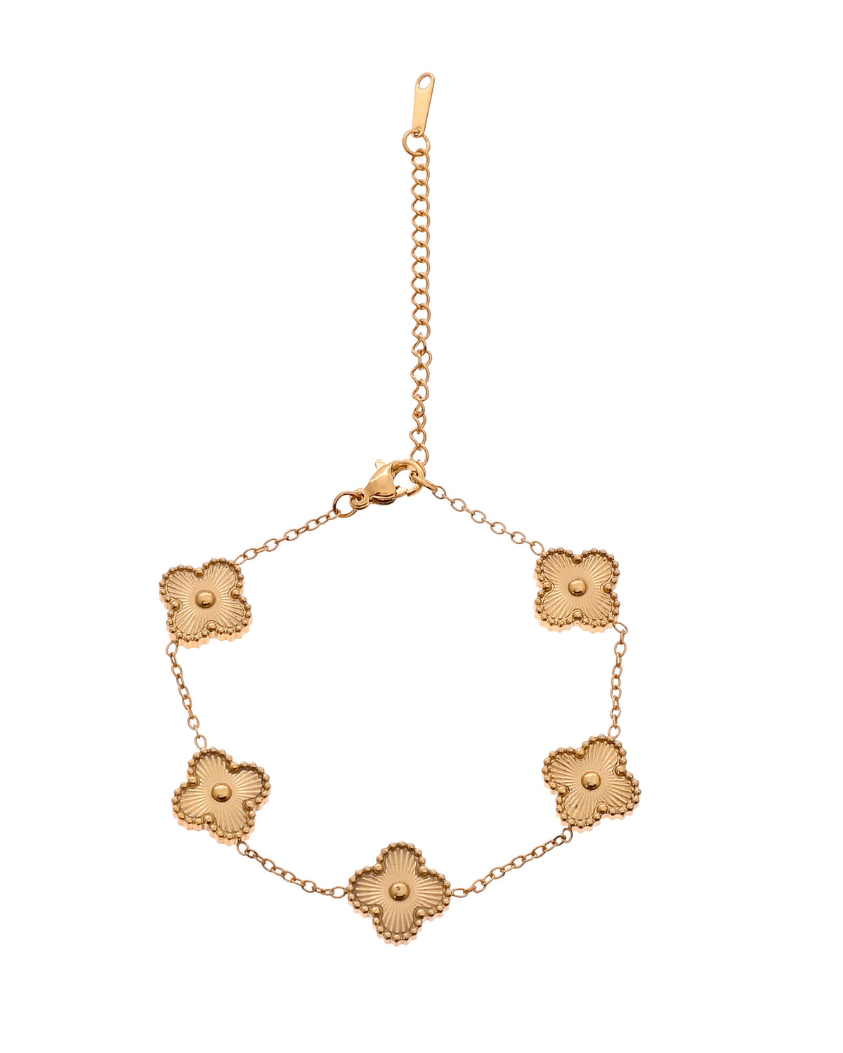 VOJ Gold Plated Floral Design Chain With Earrings And Bracelet Set | Grocsy